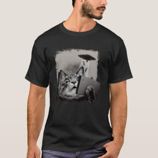 Camiseta Gato de Selfie de Gatinho de Gato de OVNI alieníge