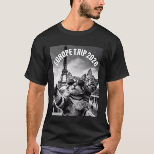 Camiseta Gato de Selfie Legal Viagem Europa Viagem 2026 Fra