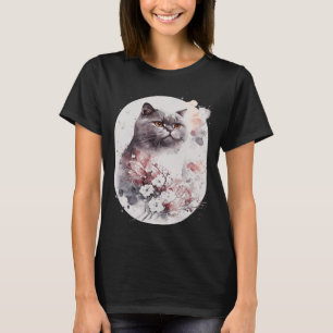 Camiseta Gato de Shore britânico Cherry Blossom Saku