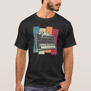 Camiseta Gato de Sincronização do Teclado do Sintetizador M