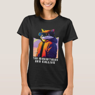 Camiseta Gato de Snowboard Legal Para Homens Mulheres Esqui