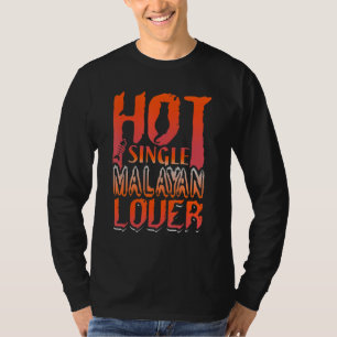 Camiseta Gato de Solteiro Quente da Malásia, Design de Gato