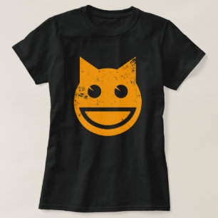 Camiseta Gato de sorriso Emoji do Grunge