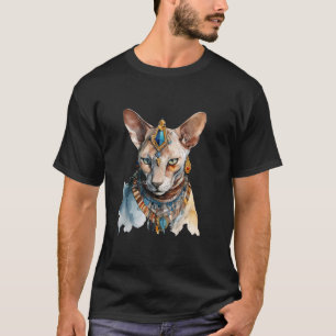 Camiseta Gato de Sphynx Cat Egípcio Cat Watercolor