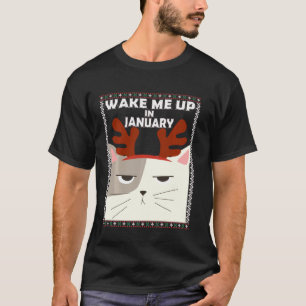 Camiseta Gato de Suor de Natal Feio de Gato Sarcástico