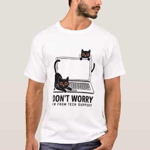 Camiseta Gato de Suporte Técnico – Humor Geek/ TI Divertido
