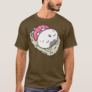 Camiseta Gato de Sushi Cachorro Kawaii Anime Neko Animal Pe