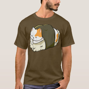 Camiseta Gato de Sushi Cachorro Kawaii Anime Neko Animal Pe