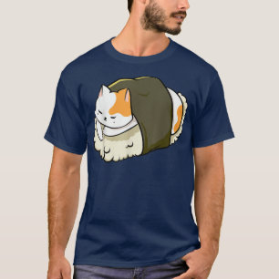 Camiseta Gato de Sushi Cachorro Kawaii Anime Neko Animal Pe