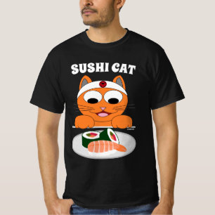 Camiseta GATO DE SUSHI Cartoon Cat Humorístico