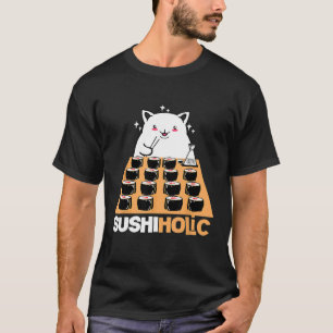 Camiseta Gato de Sushi Para Sushiholic e Viciado em Sushi