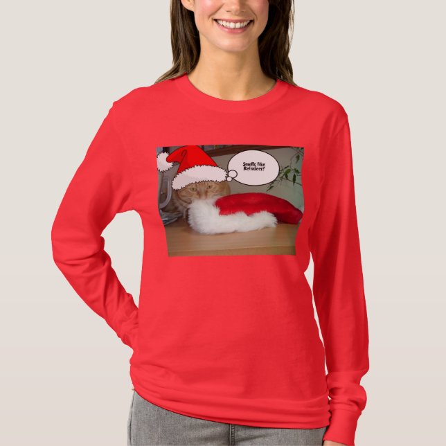 Camiseta Gato de Tabby Laranja Natal (Frente)