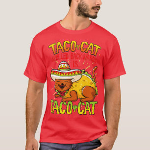 Camiseta Gato De Taco Bonito Ortografado Para Trás É Engraç
