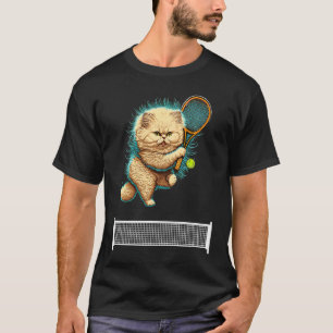 Camiseta Gato de Tênis  gato jogando tênis para gatinho kit