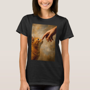 Camiseta Gato de Tóquio em Chapéu de Palha com Xícara de Ch