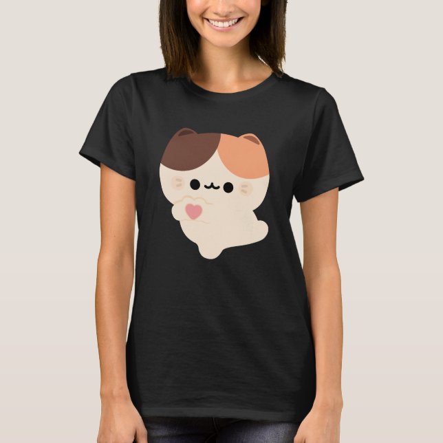 Camiseta Gato de Torta de Amor Bonito (Frente)