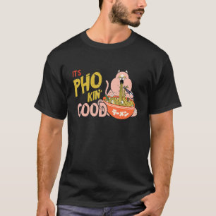 Camiseta Gato de Trocadilho de Comida Tigela de Pho Comida 