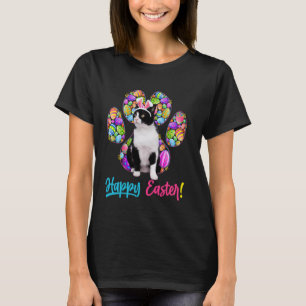 Camiseta Gato de Tuxedo Fofo & Orelhas de Coelho Ovos de Pá