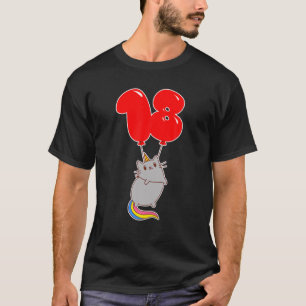 Camiseta Gato De Unicórnio Bonito - 18º Aniversário - Kids