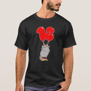 Camiseta Gato De Unicórnio Bonito - 18º Aniversário - Kids