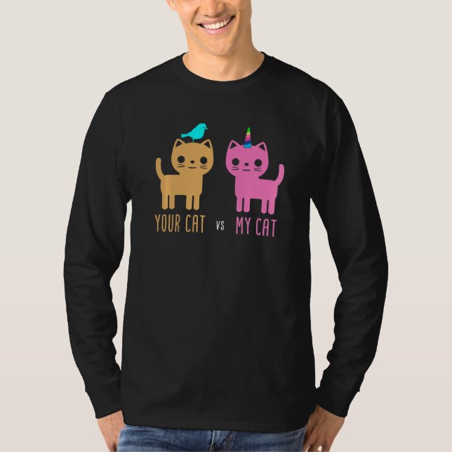 Camiseta Gato de Unicórnio - Gatos de Pet (Frente)