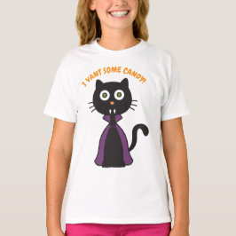 Camiseta Gato de Vampiro do Halloween