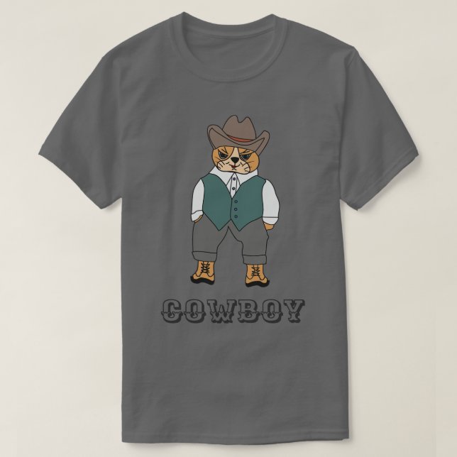 Camiseta Gato de vaqueiro (Frente do Design)