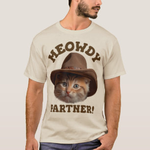 Camiseta Gato de vaqueiro e doce, parceiro meowboy