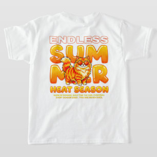 Camiseta Gato de Verão Calor Sem Fim - Frio Felino de Praia