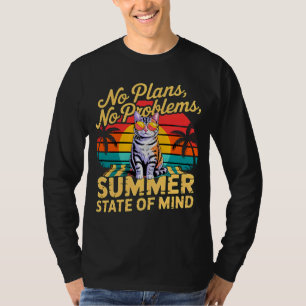 Camiseta Gato de Verão Retro - Presente Divertido para Aman