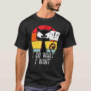 Camiseta Gato De Vintagem Bonita, Gato Retro, Eu Faço O Que