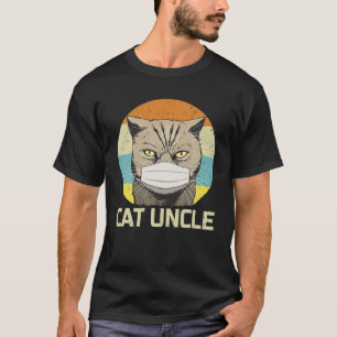 Camiseta Gato De Vintagem Em Máscara Quarentena Engraçada M