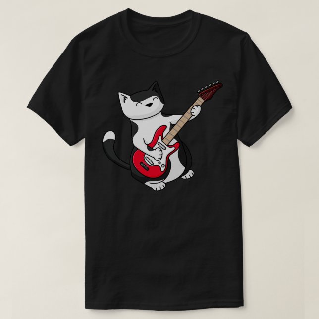 Camiseta Gato de Violão Elétrico (Frente do Design)