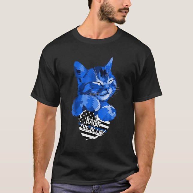 Camiseta Gato De Volta O Presente Azul Engraçado (Frente)