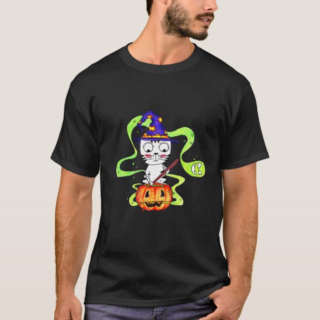 Camiseta Gato De Yuna E A Poção De Amor No Halloween (Frente)