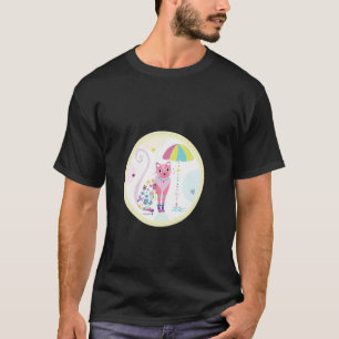 Camiseta Gato debaixo de guarda-chuva