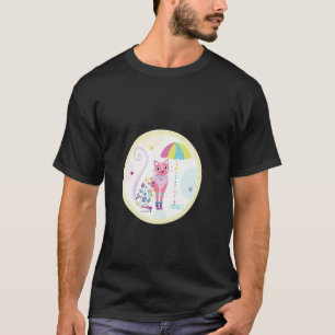 Camiseta Gato debaixo de guarda-chuva