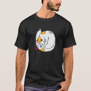 Camiseta Gato deitado enroscado com Corações