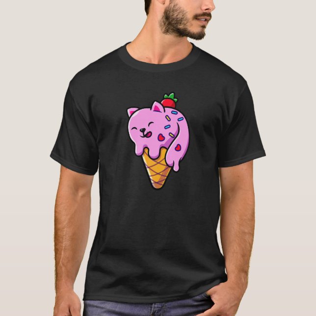 Camiseta Gato Derretendo Sorvete (Frente)