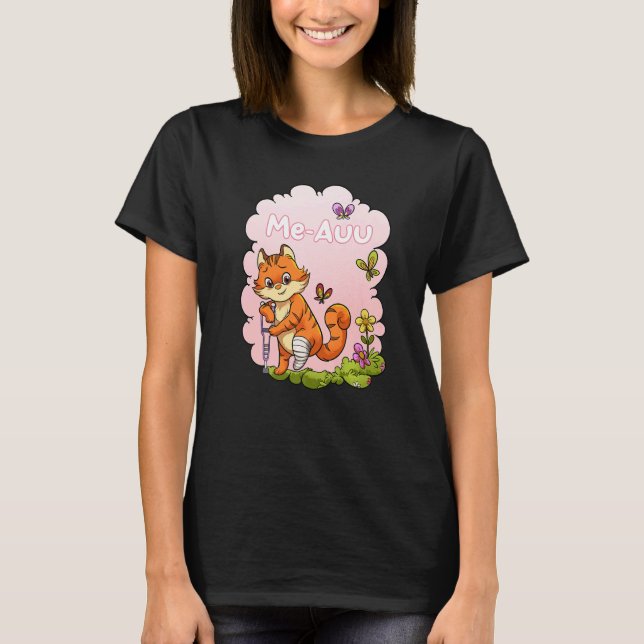 Camiseta Gato Desejo de Recuperação Rápida para Crianças co (Frente)