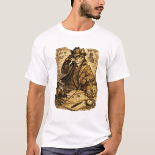 Camiseta Gato Detetive Engraçado Presente para Amante de