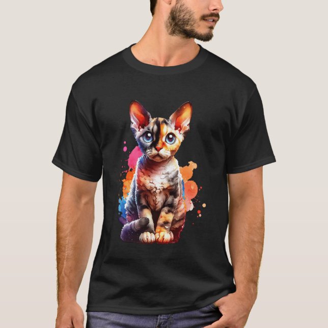 Camiseta Gato Devon Rex (Frente)