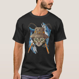Camiseta Gato Devon Rex Pescador Ao Ar Livre Peixe Voa F