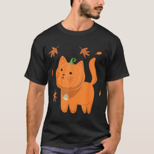 Camiseta Gato Dia de as Bruxas engraçado Pumpkin Jack O Lan