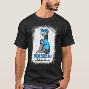 Camiseta Gato Diabetes Diabetes Guerreiro Azul Isolável Ri