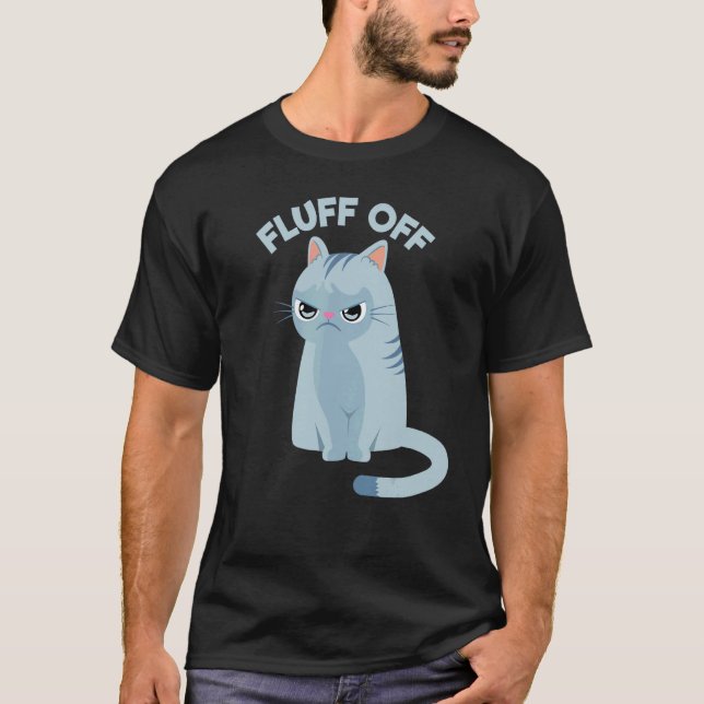 Camiseta Gato Divertido com Pelo Fofinho (Frente)