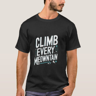 Camiseta Gato Divertido de Caminhada Trocadilho Escalar Cad