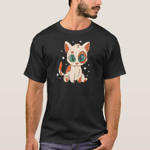 Camiseta Gato divertido em cores brilhantes para homens mul