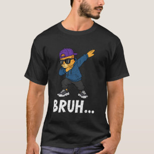 Camiseta Gato Divertido Fazendo Dab Bruh Irmão Pet Dab Meme