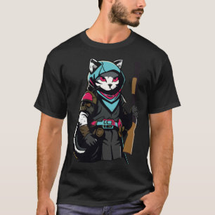 Camiseta Gato Divertido Gatinho Arma Meme Rifle Amante